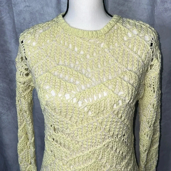 Universal Thread Yellow & Cream Open Knit Tunic Sweater - size XS - Picture 2 of 11